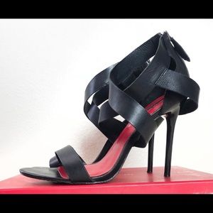 Charles Jourdan Paris Black strappy heels S 8.5.